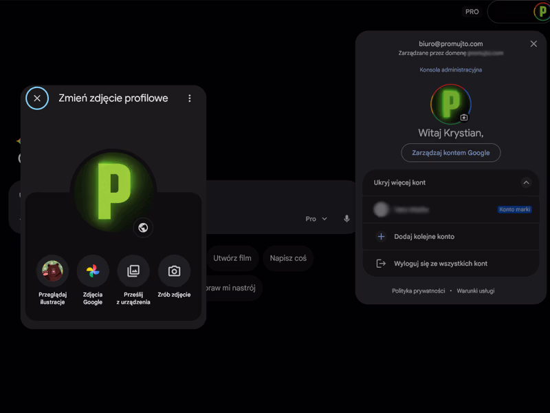 Wgrywanie pliku GIF do konta Google