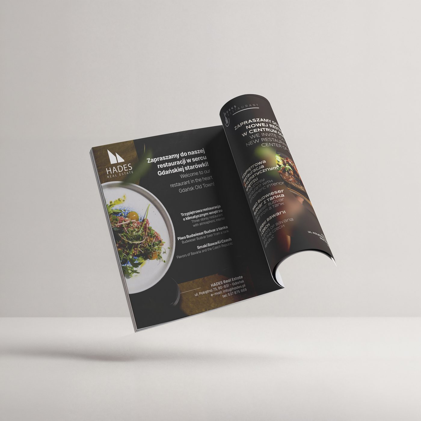 Broszura gastronomiczna dla restauracji